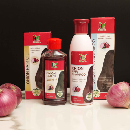 HR Herbals Onion Hair Oil & Shampoo – Natural Hair Growth Duo